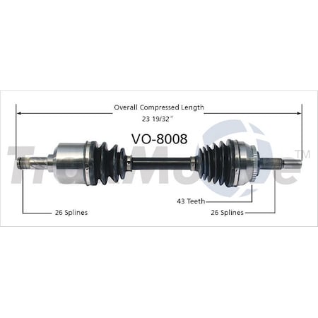 Surtrack Axle Cv Axle Shaft, Vo-8008 VO-8008